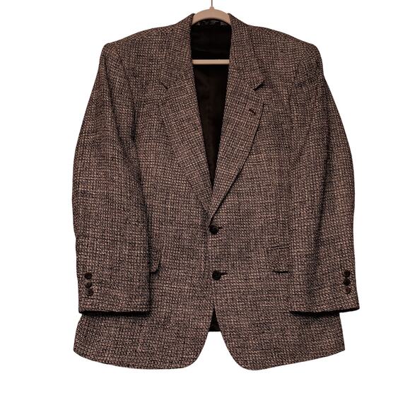 Dario Napoli Men's Sports Blazer 100% Silk Made in Italy Black and White Tweed - Picture 2 of 8